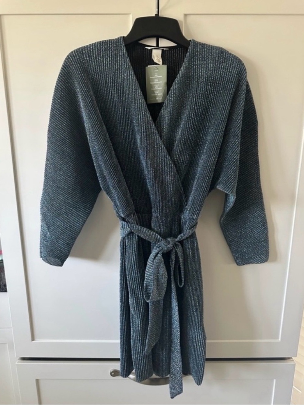 H&M - textured wrap sparkly dress